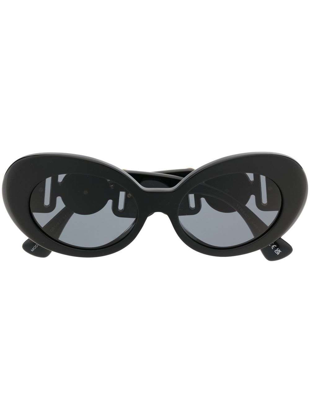 Versace Eyewear Medusa oval-frame sunglasses - Black von Versace Eyewear