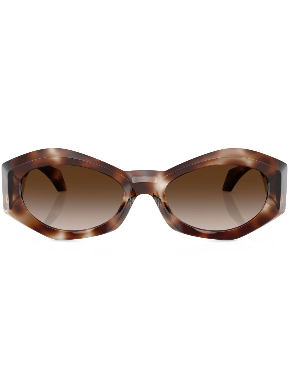 Versace Eyewear Medusa-plaque oval-frame sunglasses - Brown von Versace Eyewear