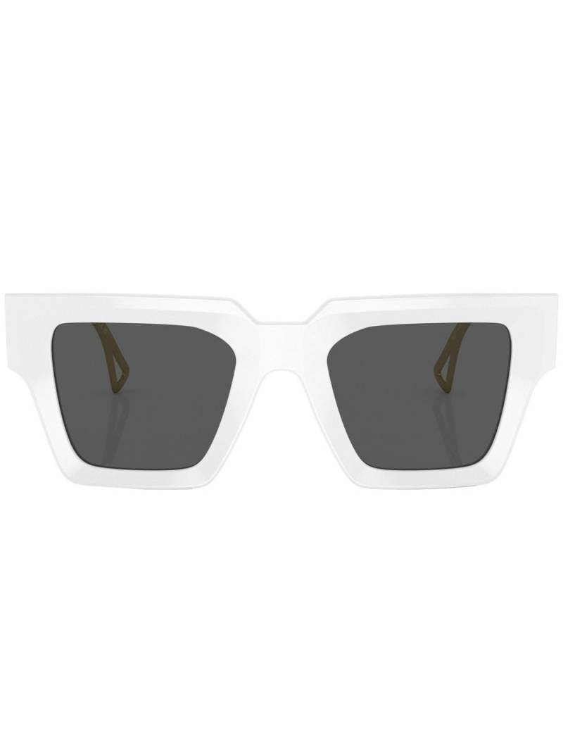 Versace Eyewear logo-embossed square-frame sunglasses - White von Versace Eyewear