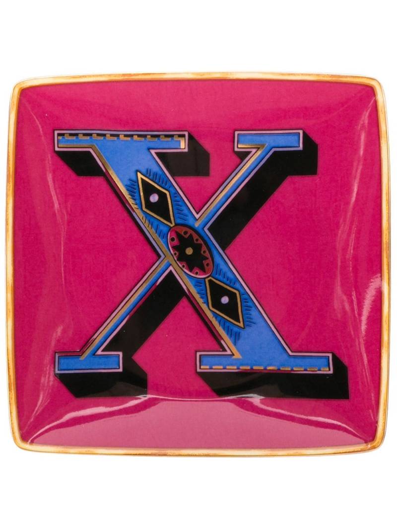 Versace Alphabet X plate (12cm) - Pink von Versace