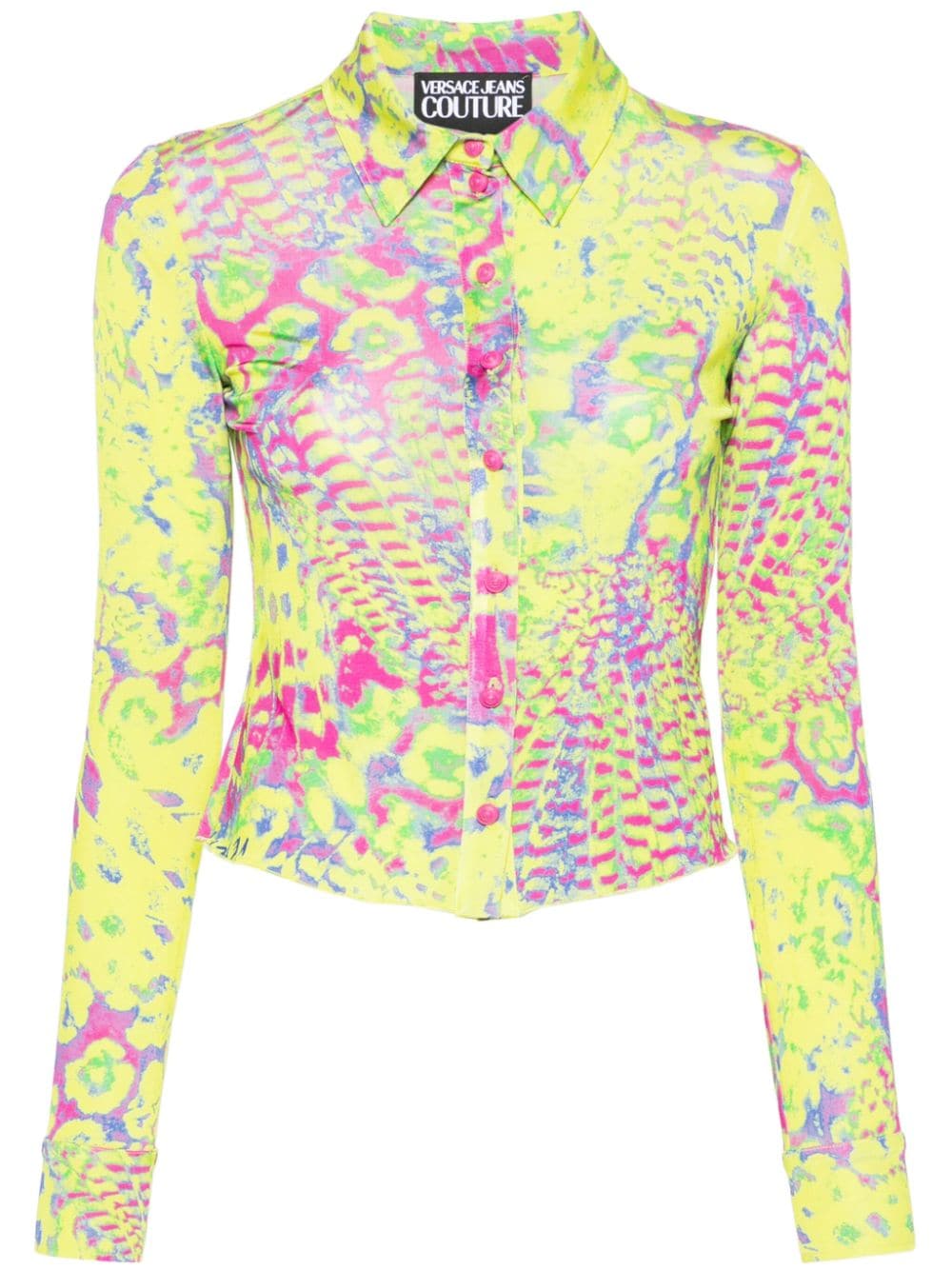 Versace Jeans Couture Animalier-print jersey shirt - Green von Versace Jeans Couture