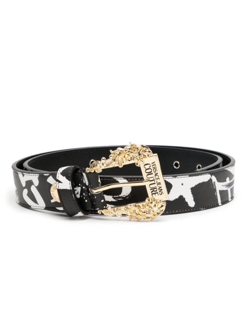 Versace Jeans Couture Barocco-buckle starfish-print belt - Black von Versace Jeans Couture