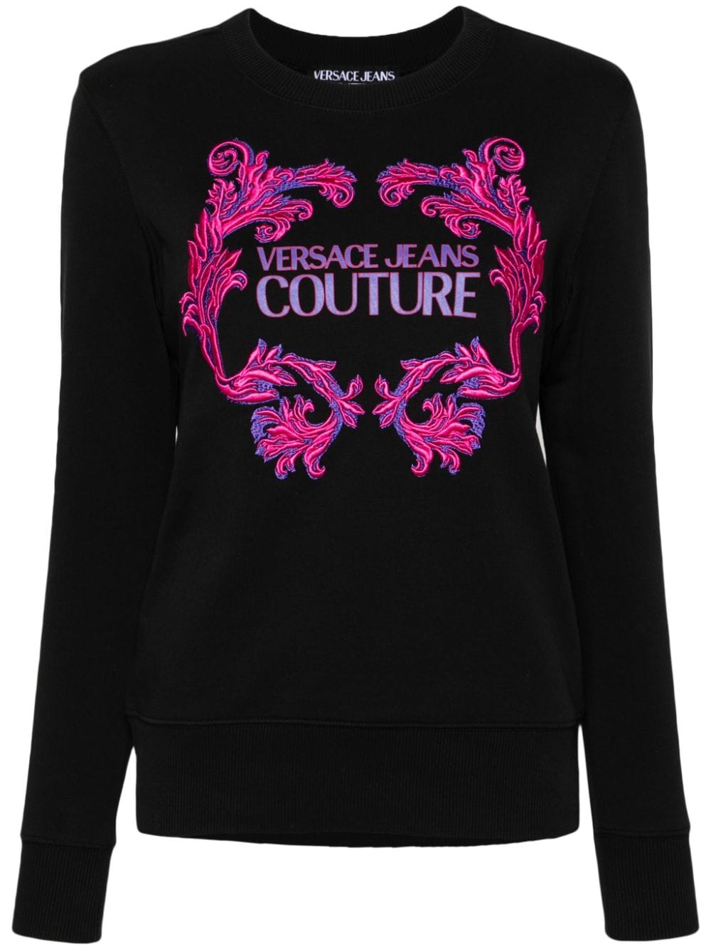 Versace Jeans Couture Barocco logo-print cotton sweatshirt - Black von Versace Jeans Couture