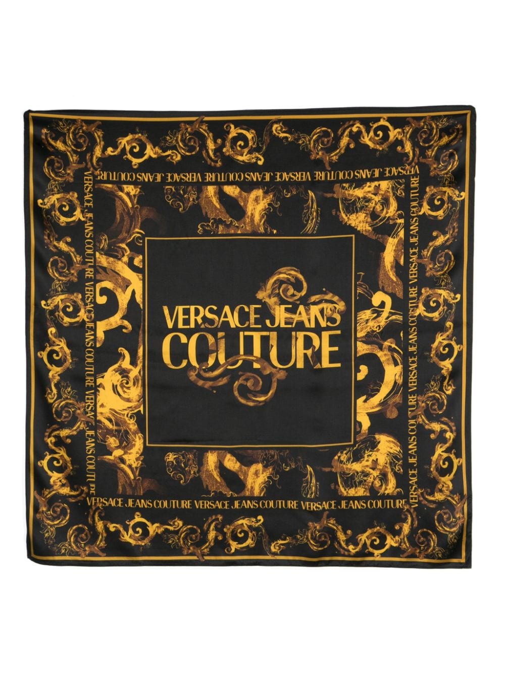 Versace Jeans Couture Barocco-motif silk scarf - Black von Versace Jeans Couture