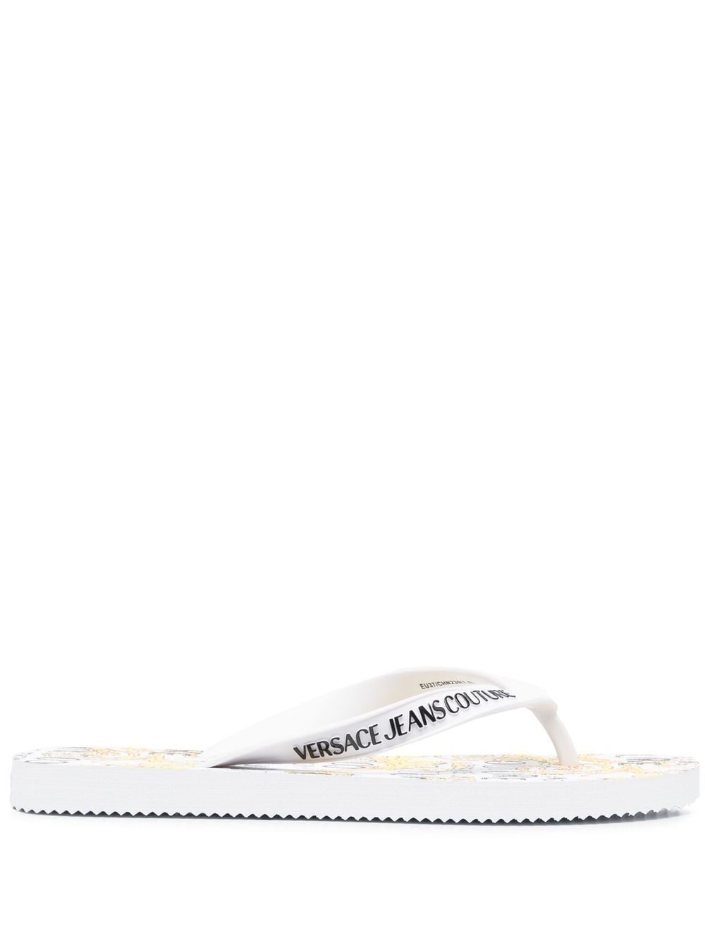 Versace Jeans Couture 'Barocco' print flip flops - White von Versace Jeans Couture