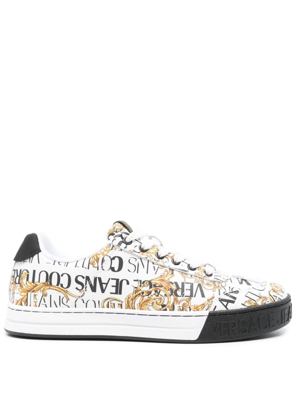 Versace Jeans Couture Barocco-print lace-up sneakers - White von Versace Jeans Couture