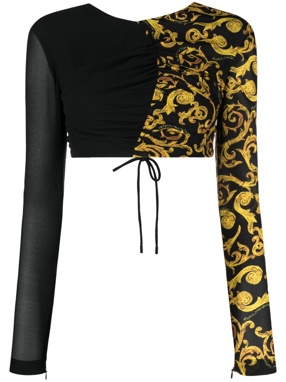 Versace Jeans Couture Barocco-print open-back top - Black von Versace Jeans Couture