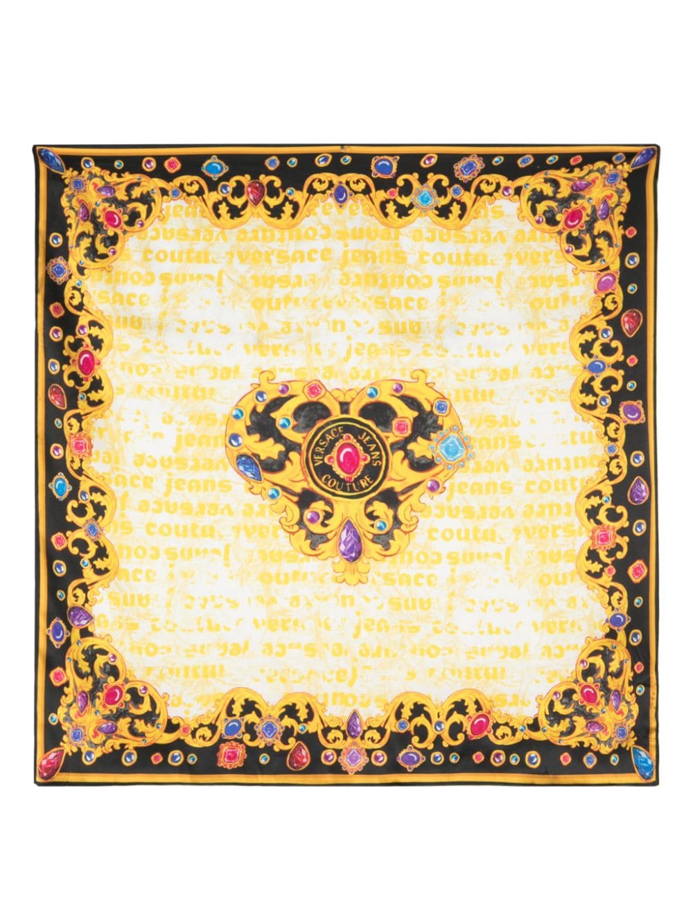 Versace Jeans Couture Barocco-print silk scarf - Yellow von Versace Jeans Couture