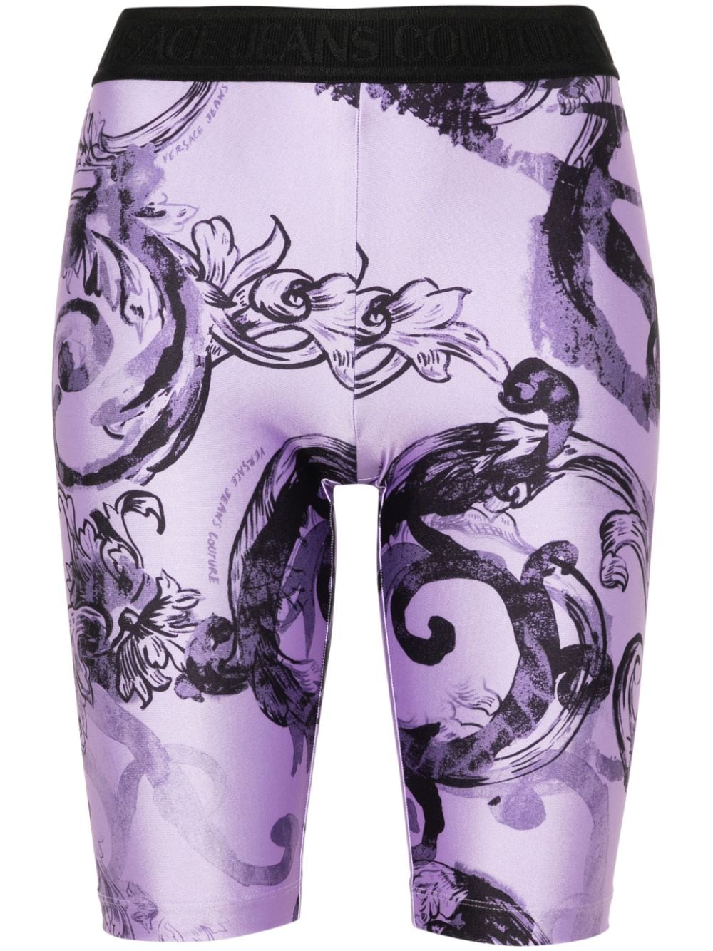 Versace Jeans Couture Baroccoflage-print cycling shorts - Purple von Versace Jeans Couture