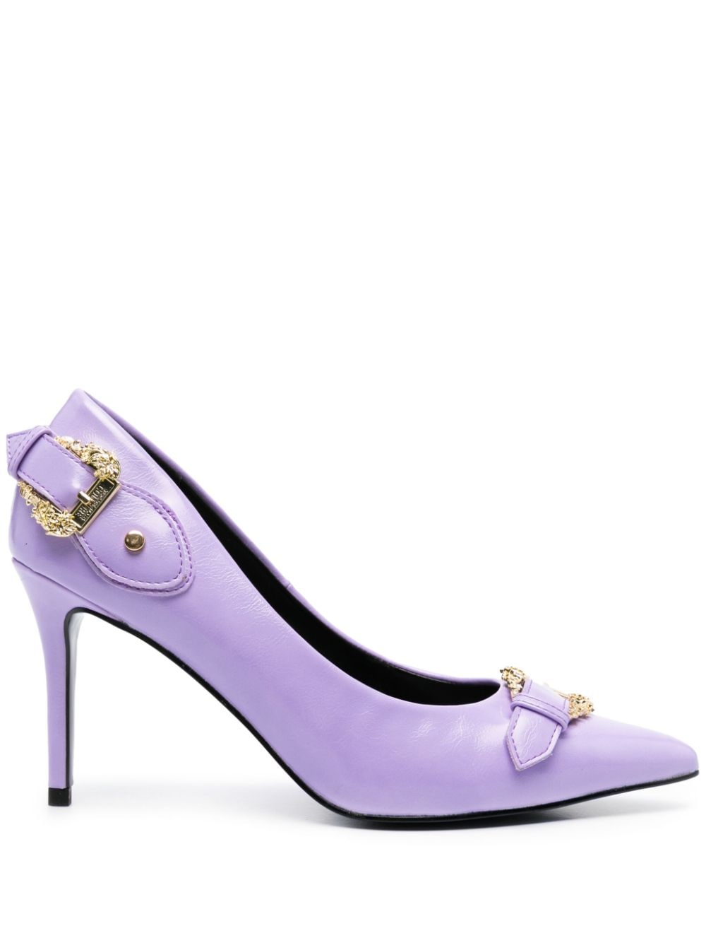 Versace Jeans Couture Baroque-buckle 90mm stiletto pumps - Purple von Versace Jeans Couture