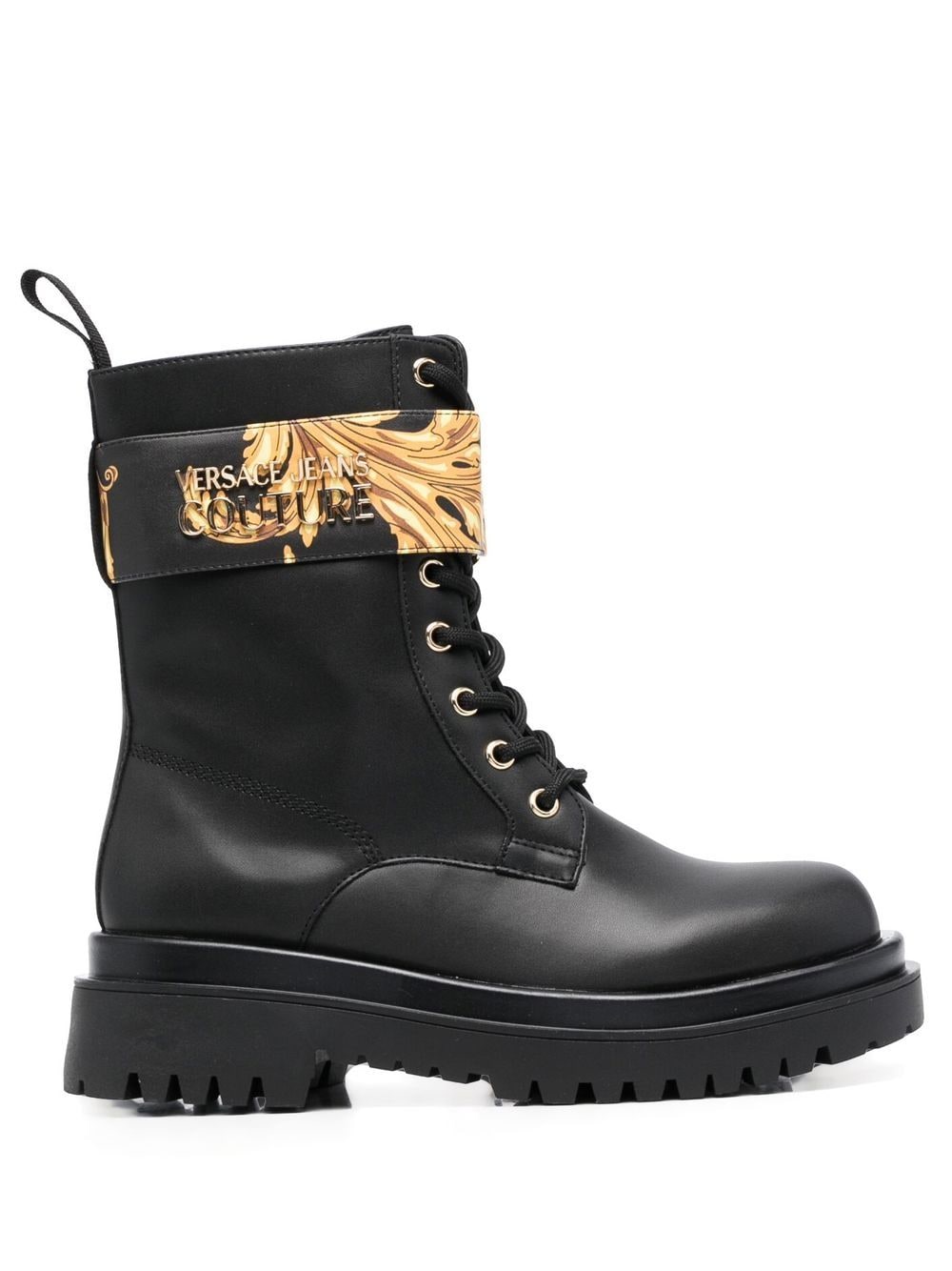 Versace Jeans Couture Baroque-print ankle boots - Black von Versace Jeans Couture