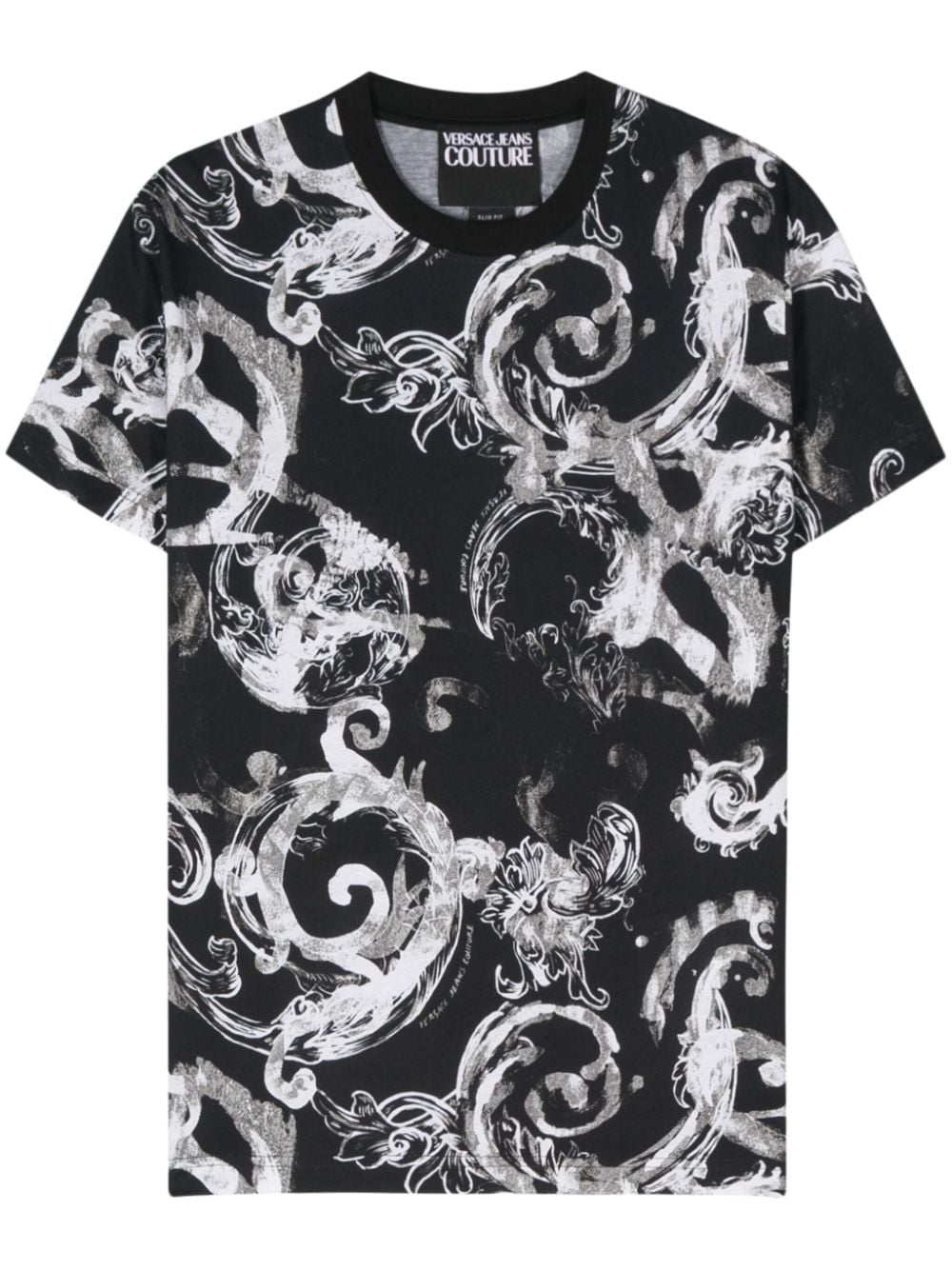 Versace Jeans Couture Baroque-print cotton T-shirt - Black von Versace Jeans Couture