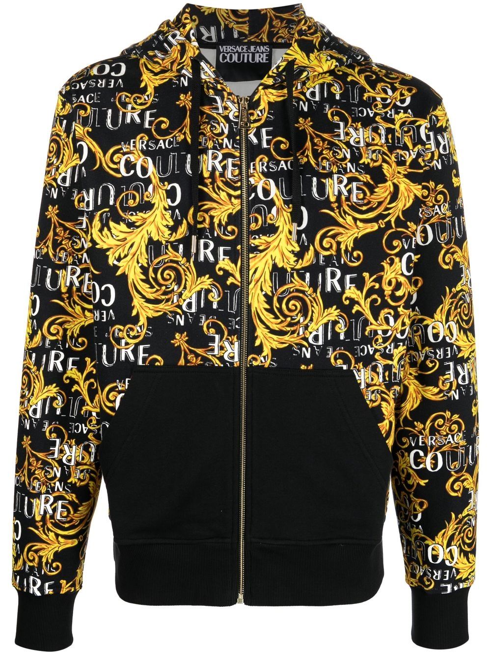 Versace Jeans Couture Baroque-print zip-up hoodie - Black von Versace Jeans Couture