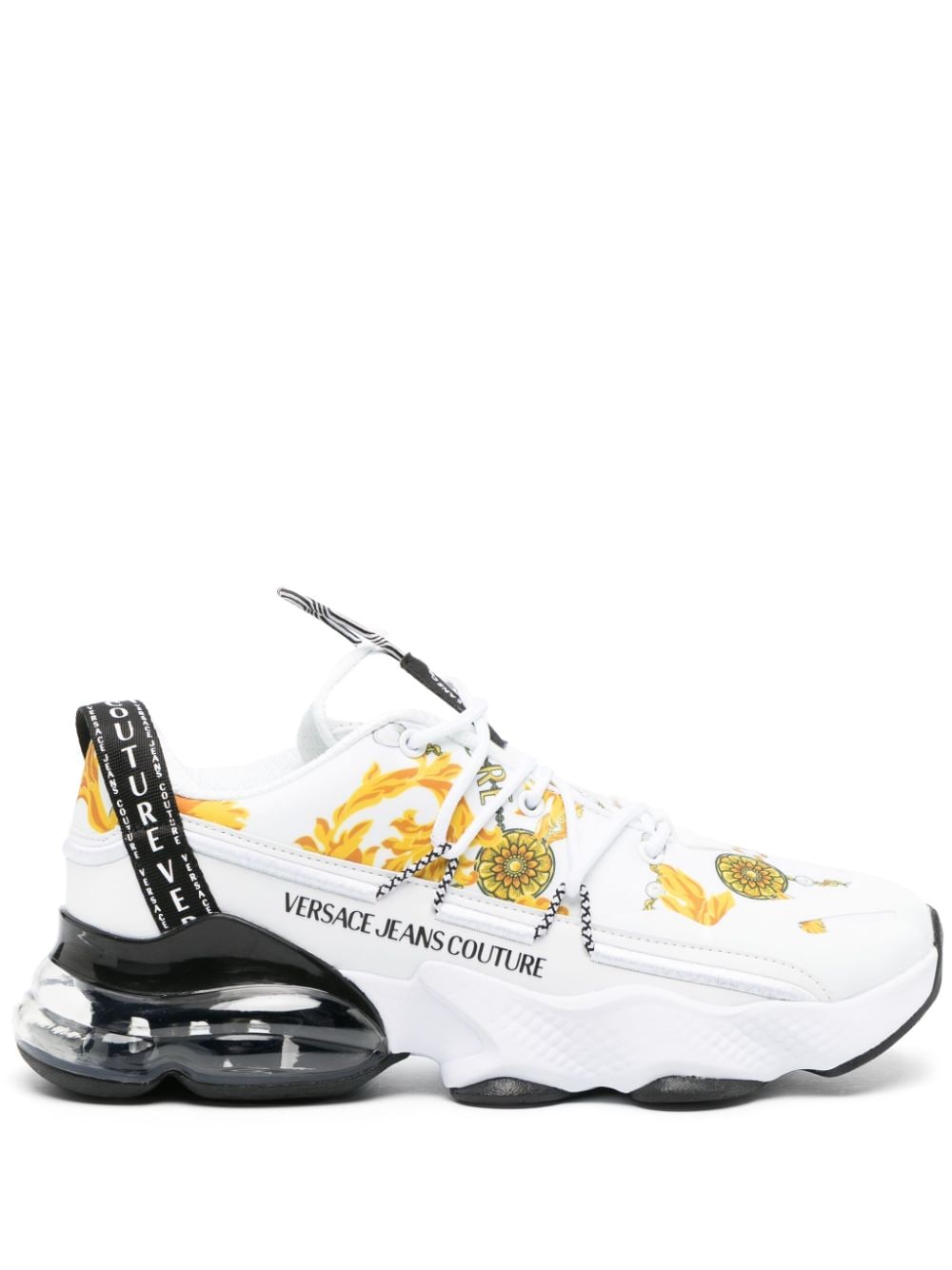 Versace Jeans Couture Chain Couture-print lace-up sneakers - White von Versace Jeans Couture
