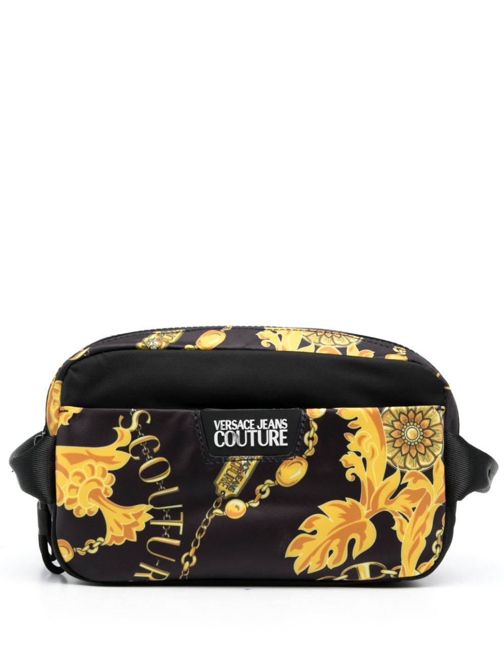 Versace Jeans Couture Chain Couture printed wash bag - Black von Versace Jeans Couture