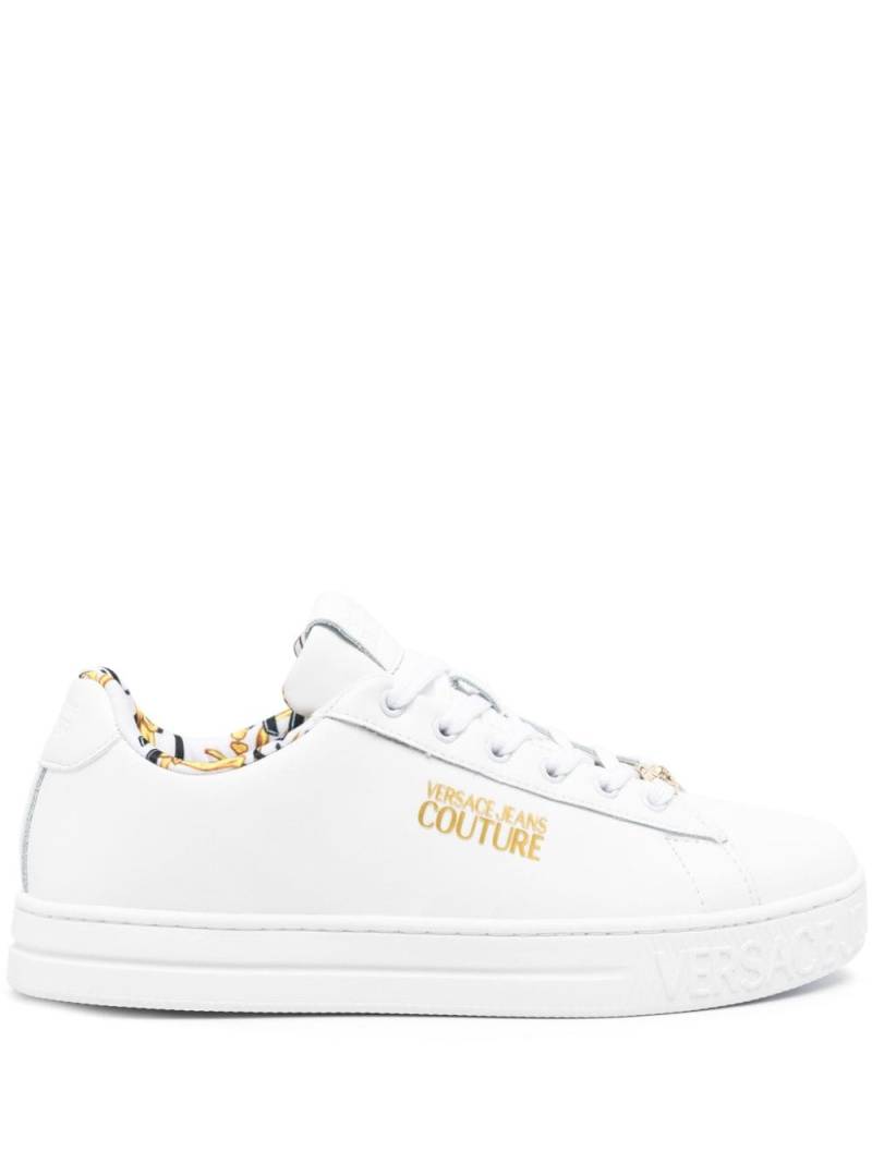 Versace Jeans Couture Court leather sneakers - White von Versace Jeans Couture