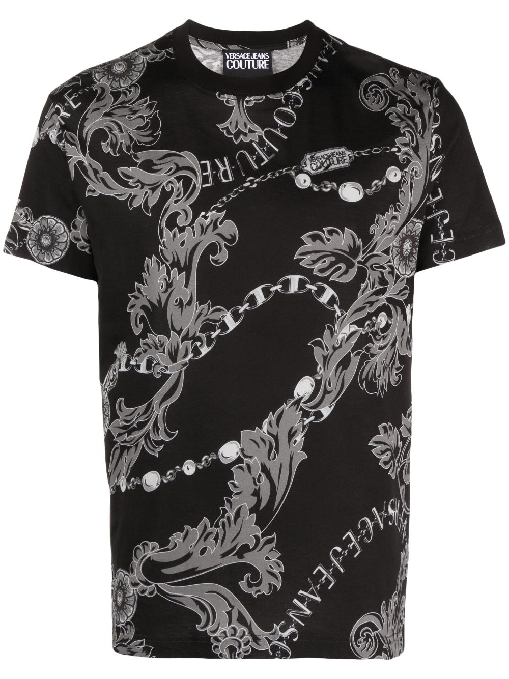 Versace Jeans Couture Couture Chain-print T-shirt - Black von Versace Jeans Couture