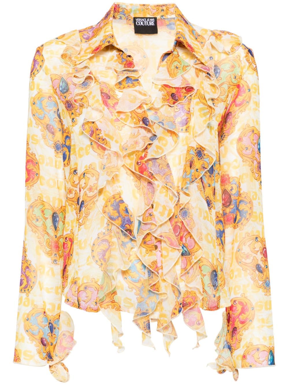 Versace Jeans Couture Heart Couture chiffon blouse - Yellow von Versace Jeans Couture