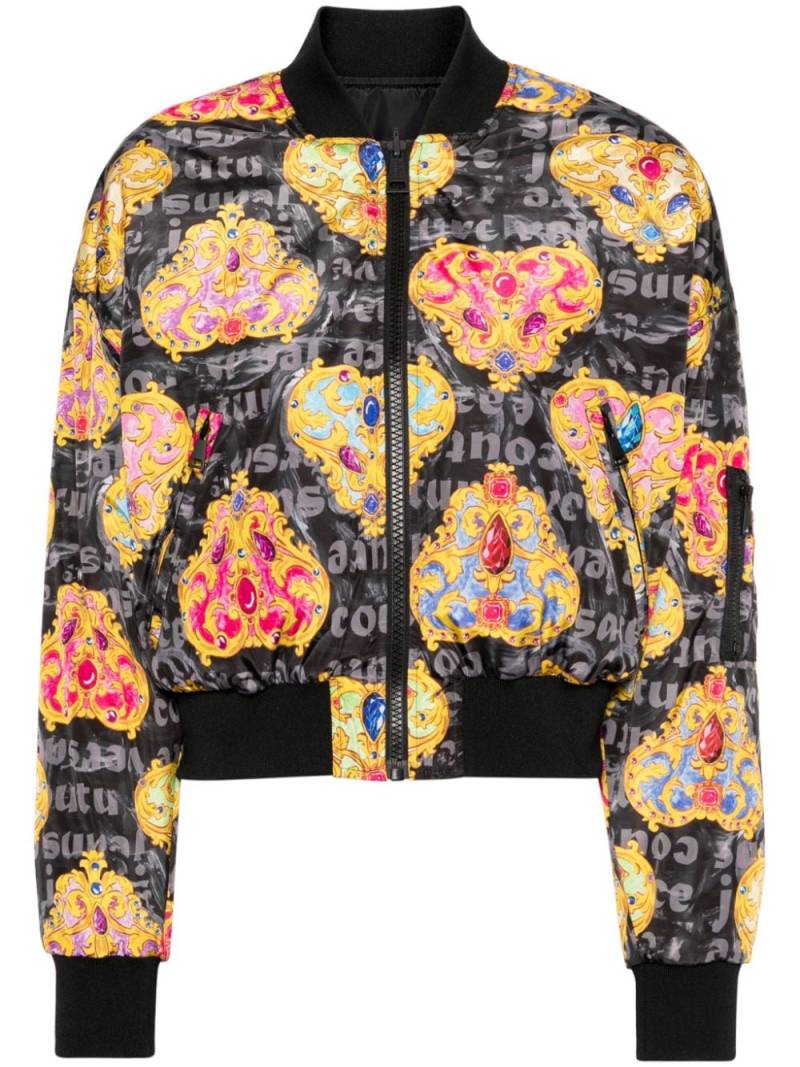 Versace Jeans Couture Heart-Couture-print bomber jacket - Black von Versace Jeans Couture