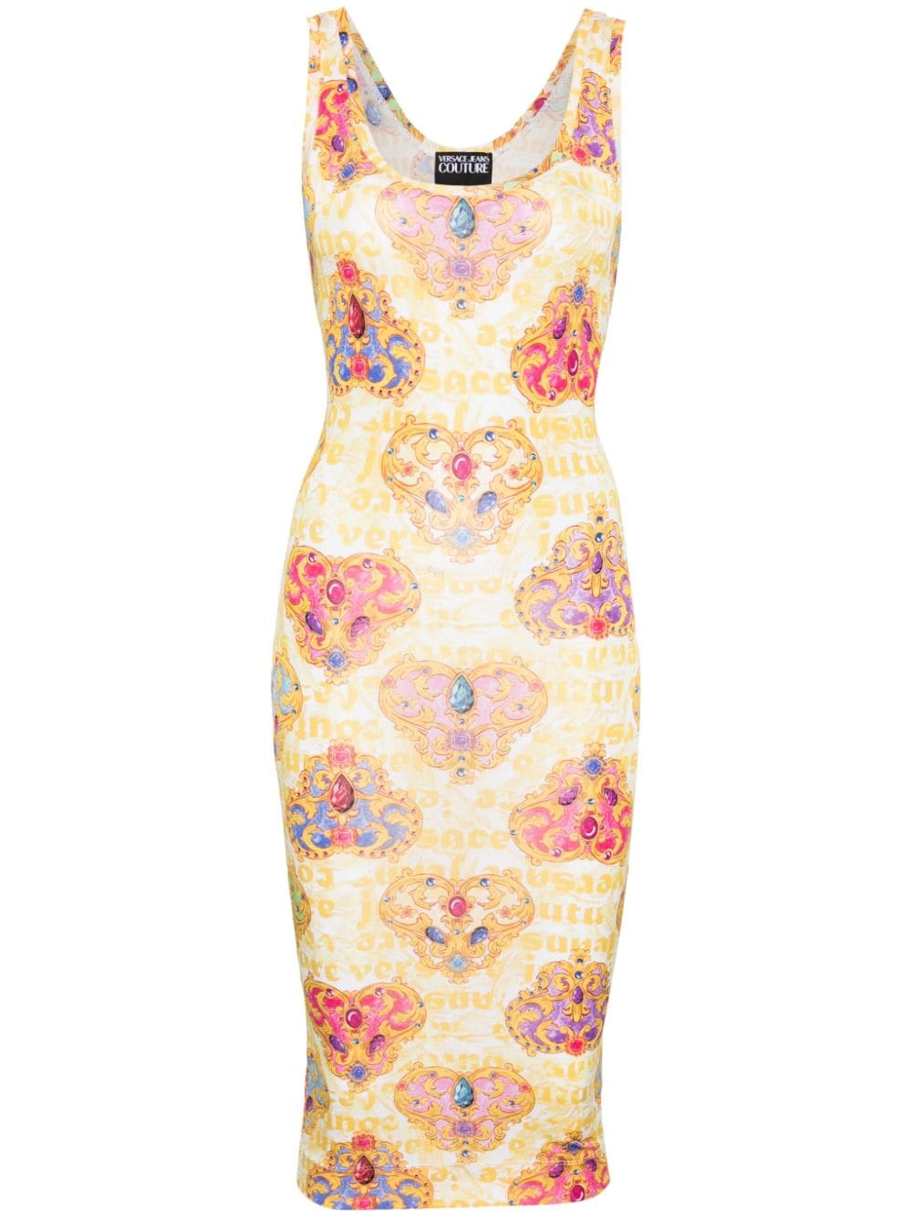 Versace Jeans Couture Heart-Couture-print jersey dress - Gold von Versace Jeans Couture