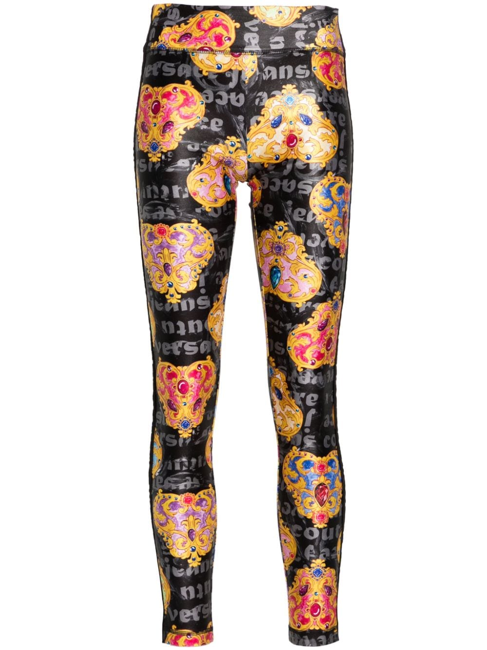 Versace Jeans Couture Heart Couture-print leggings - Black von Versace Jeans Couture