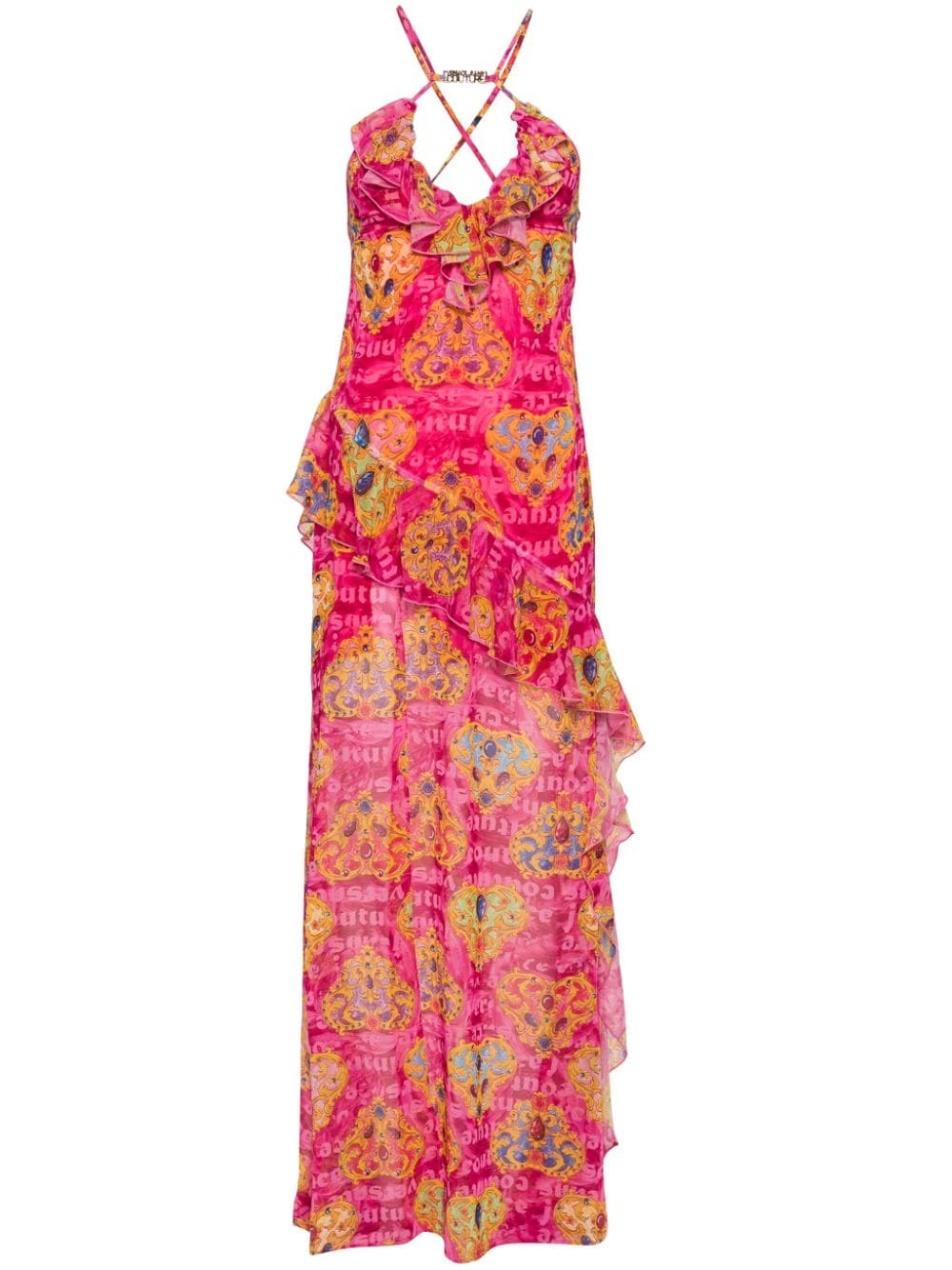 Versace Jeans Couture Heart-Couture-print maxi dress - Pink von Versace Jeans Couture