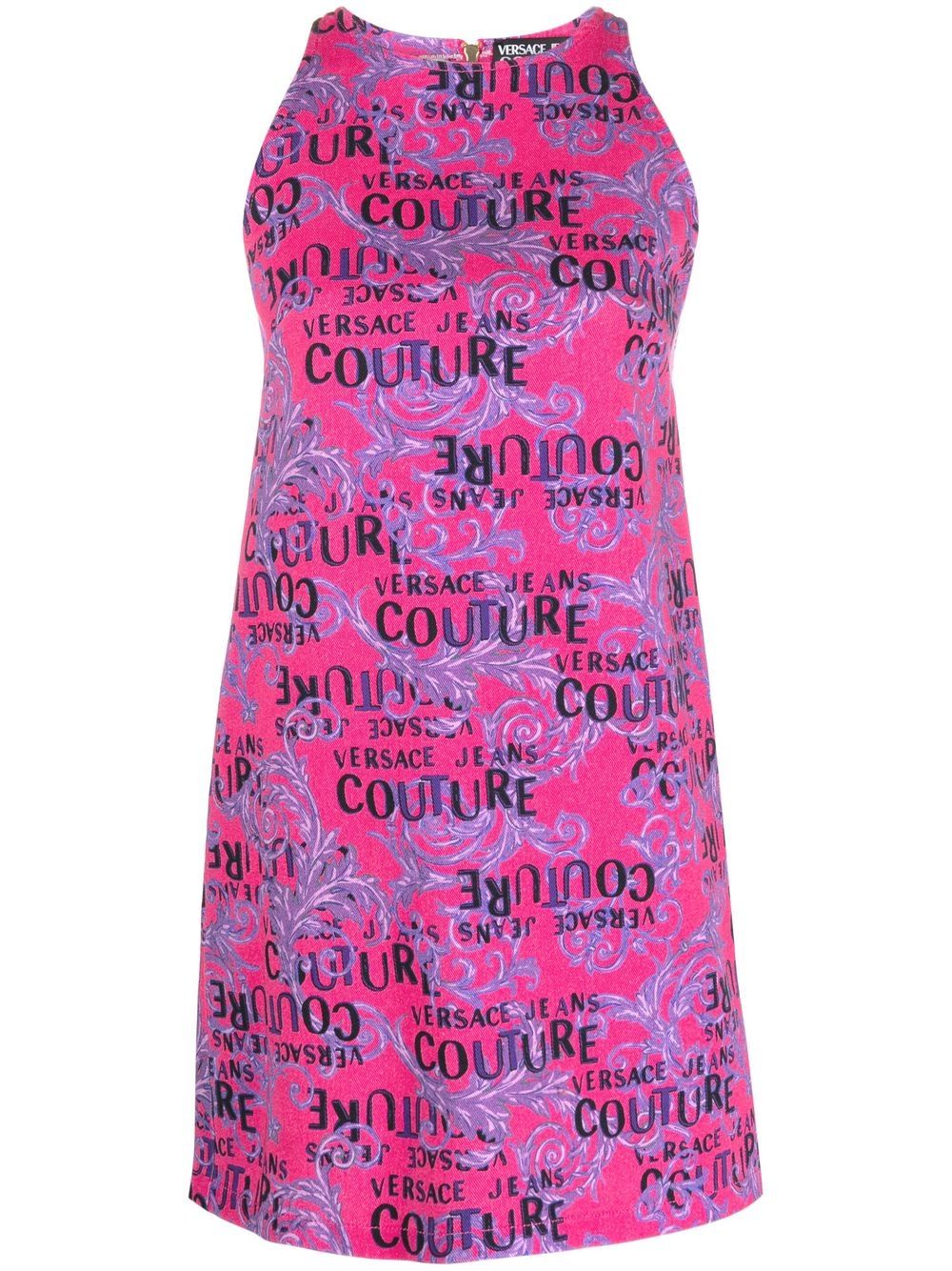 Versace Jeans Couture Logo Couture-print sleeveless minidress - Pink von Versace Jeans Couture