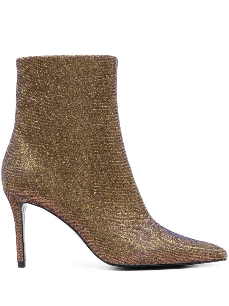 Versace Jeans Couture Scarlett 90mm metallic ankle boots - Gold von Versace Jeans Couture