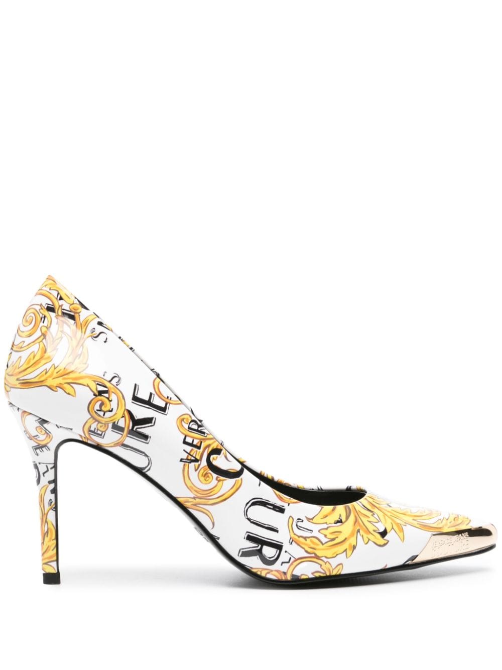 Versace Jeans Couture Scarlett Barocco-print pumps - White von Versace Jeans Couture