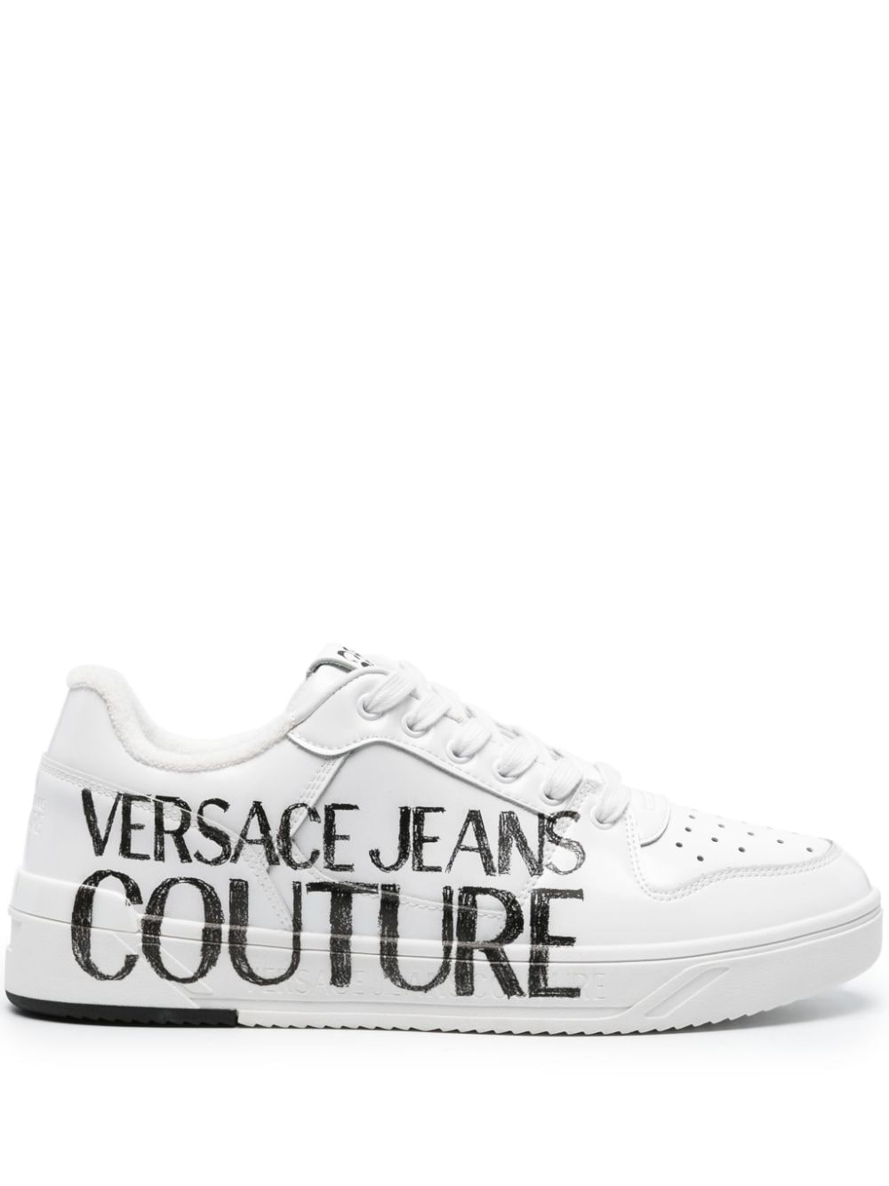 Versace Jeans Couture Starlight logo-print leather sneakers - White von Versace Jeans Couture