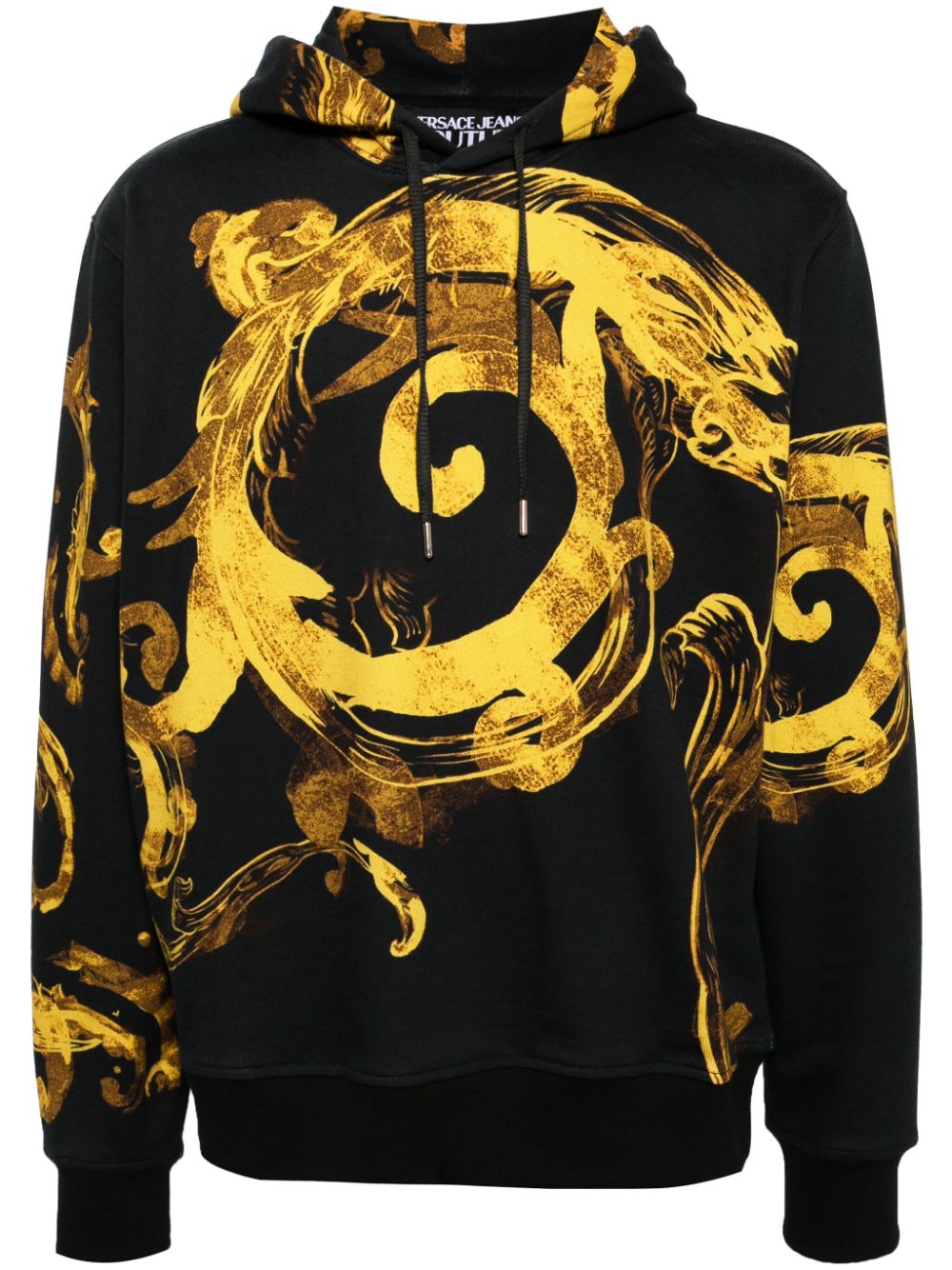 Versace Jeans Couture Watercolor Couture drawstring hoodie - Black von Versace Jeans Couture