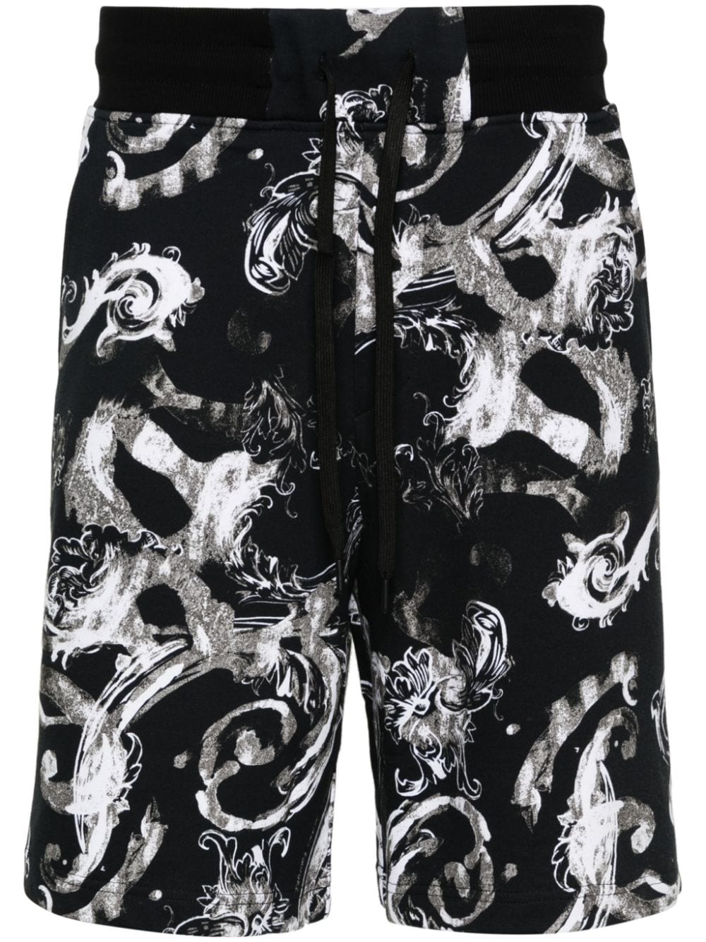 Versace Jeans Couture Watercolour Couture cotton shorts - Black von Versace Jeans Couture