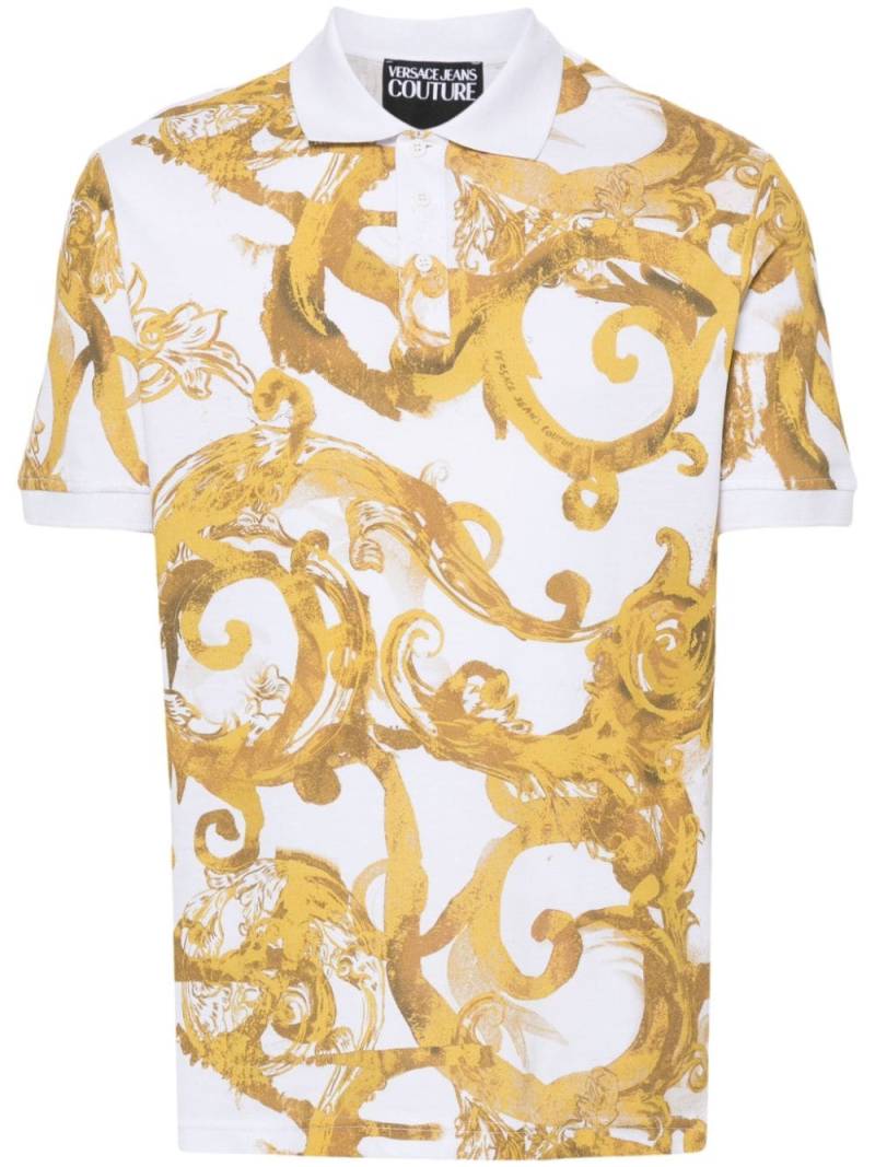 Versace Jeans Couture Watercolour Couture polo shirt - White von Versace Jeans Couture