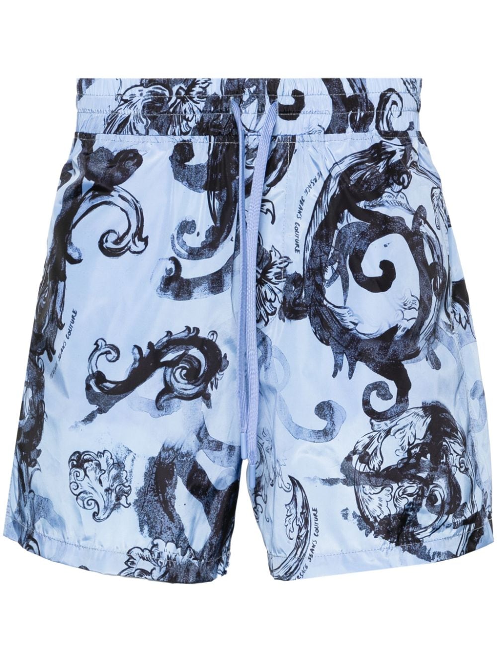 Versace Jeans Couture Watercolour Couture-print deck shorts - Blue von Versace Jeans Couture