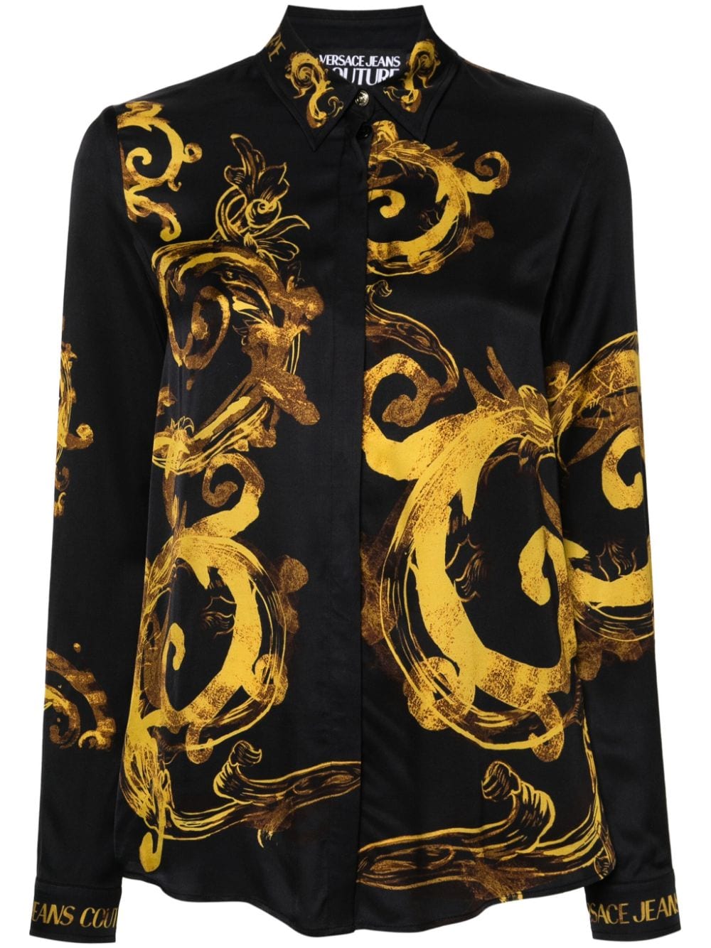 Versace Jeans Couture Watercolour Couture-print shirt - Black von Versace Jeans Couture