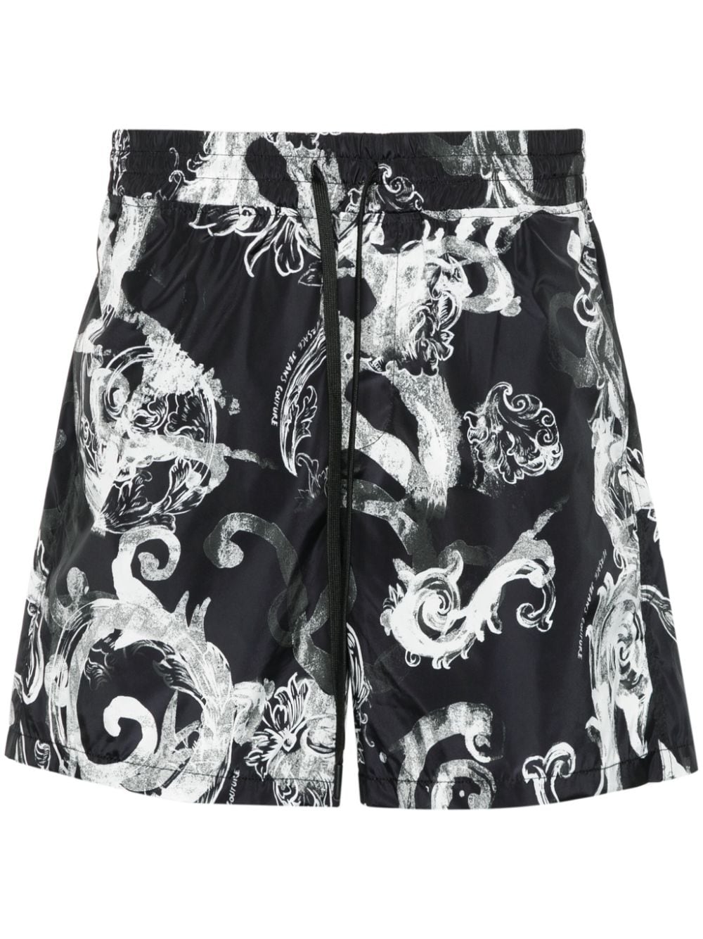 Versace Jeans Couture Watercolour Couture-print track shorts - Black von Versace Jeans Couture
