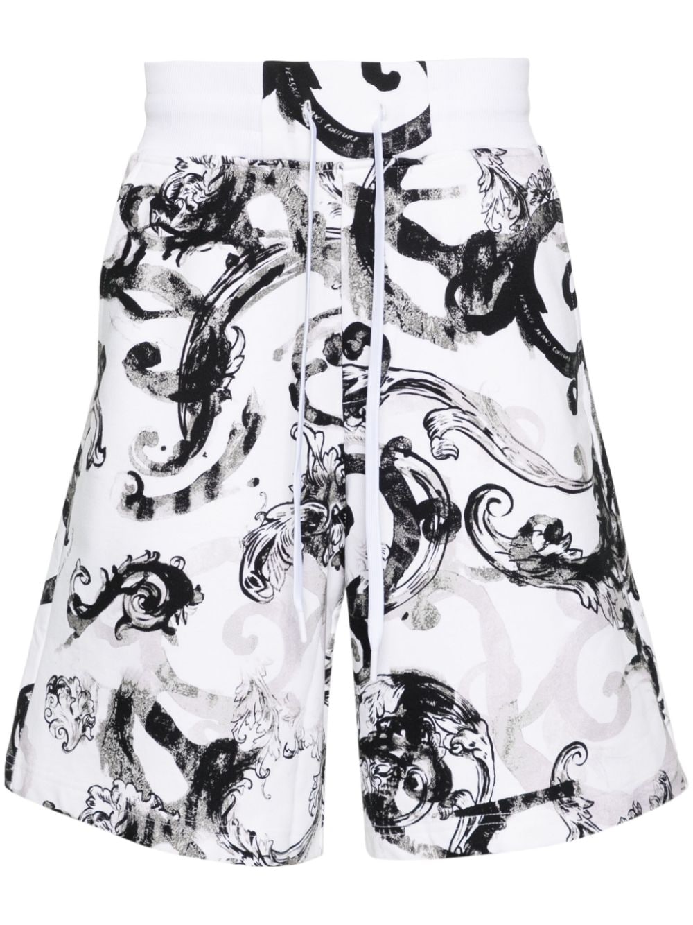Versace Jeans Couture Watercolour Couture-print track shorts - White von Versace Jeans Couture