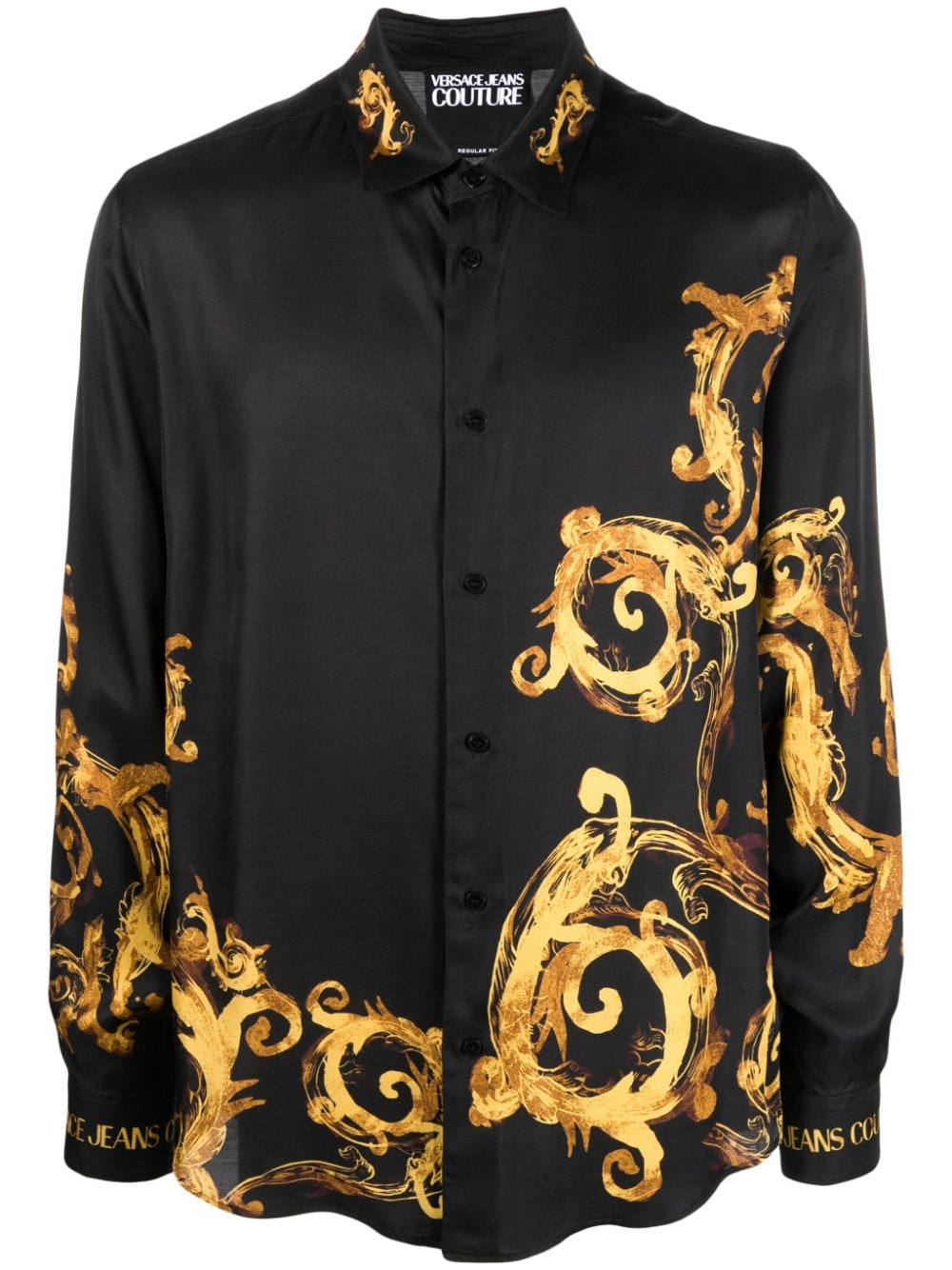 Versace Jeans Couture abstract-print long-sleeve shirt - Black von Versace Jeans Couture