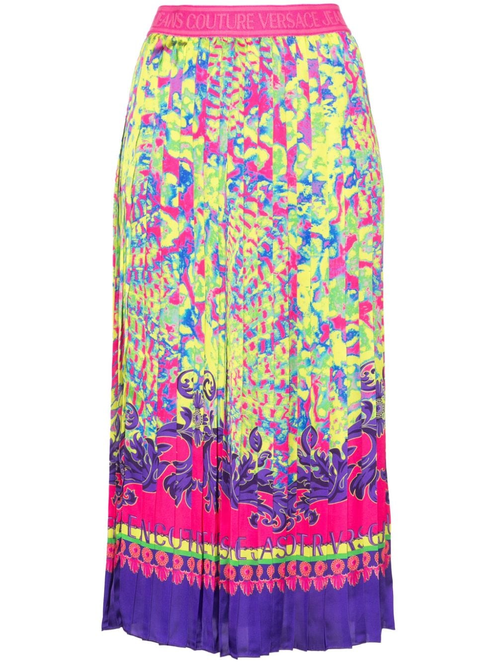 Versace Jeans Couture abstract-print midi skirt - Pink von Versace Jeans Couture