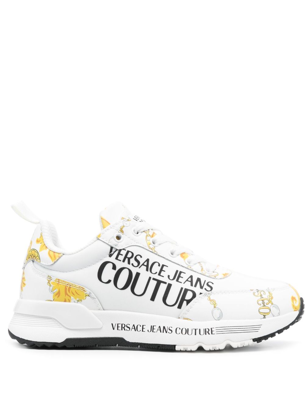 Versace Jeans Couture baroque-pattern low-top sneakers - White von Versace Jeans Couture