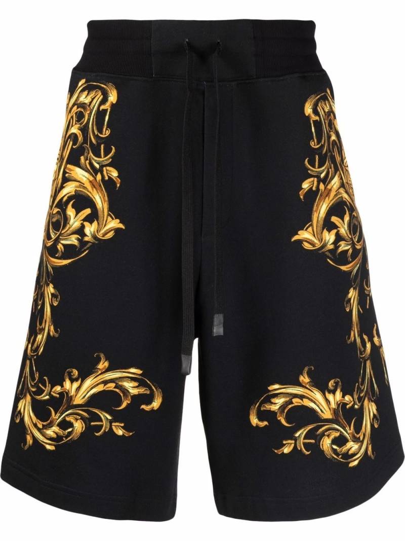 Versace Jeans Couture baroque pattern-print shorts - Black von Versace Jeans Couture