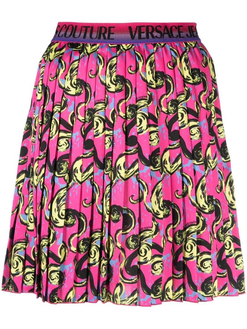 Versace Jeans Couture baroque-print pleated miniskirt - Pink von Versace Jeans Couture
