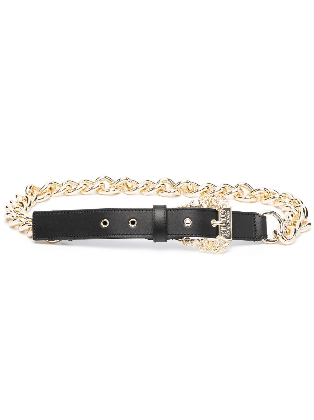 Versace Jeans Couture chain-link leather belt - Black von Versace Jeans Couture