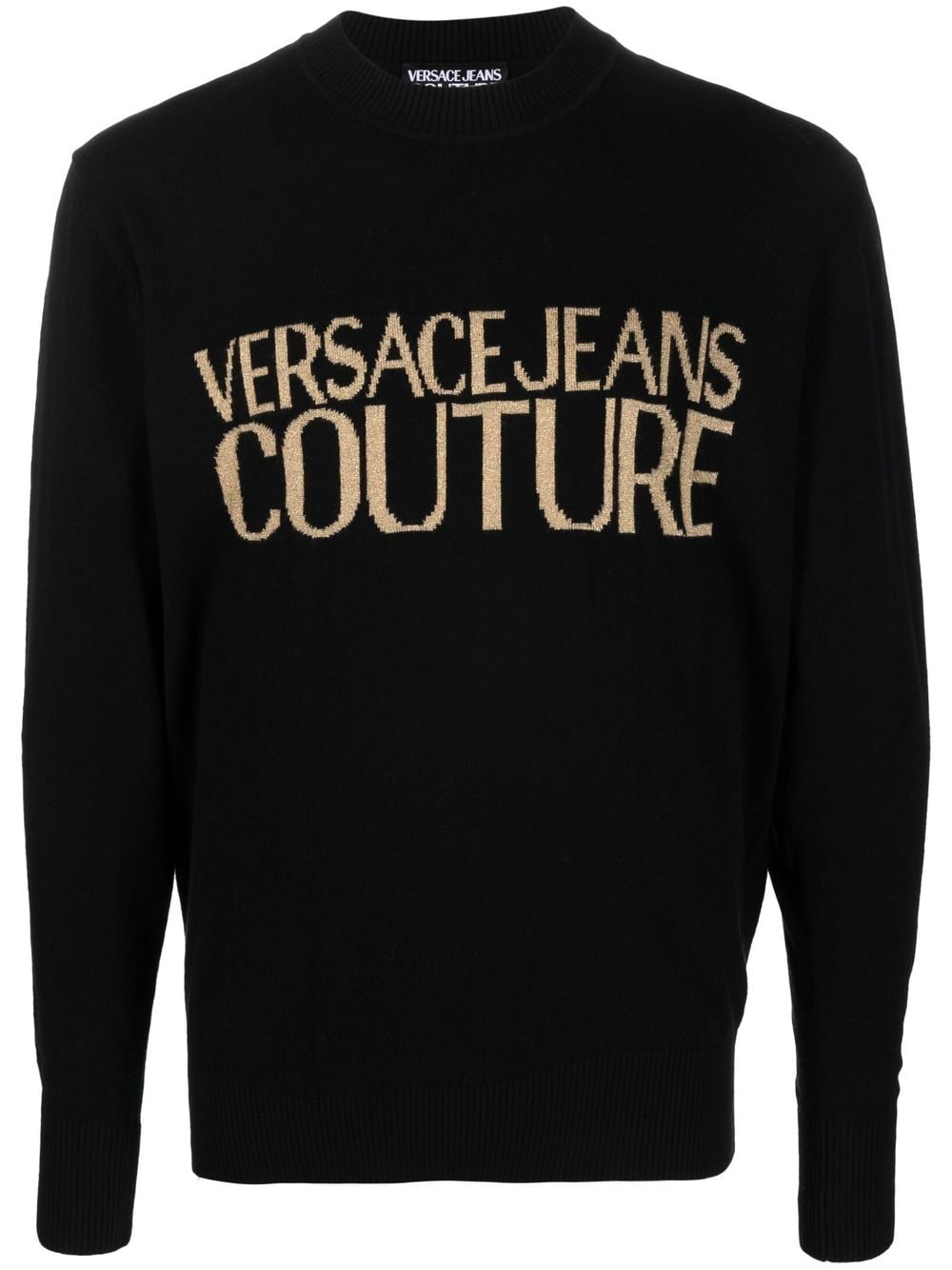 Versace Jeans Couture crew neck knitted logo sweater - Black von Versace Jeans Couture
