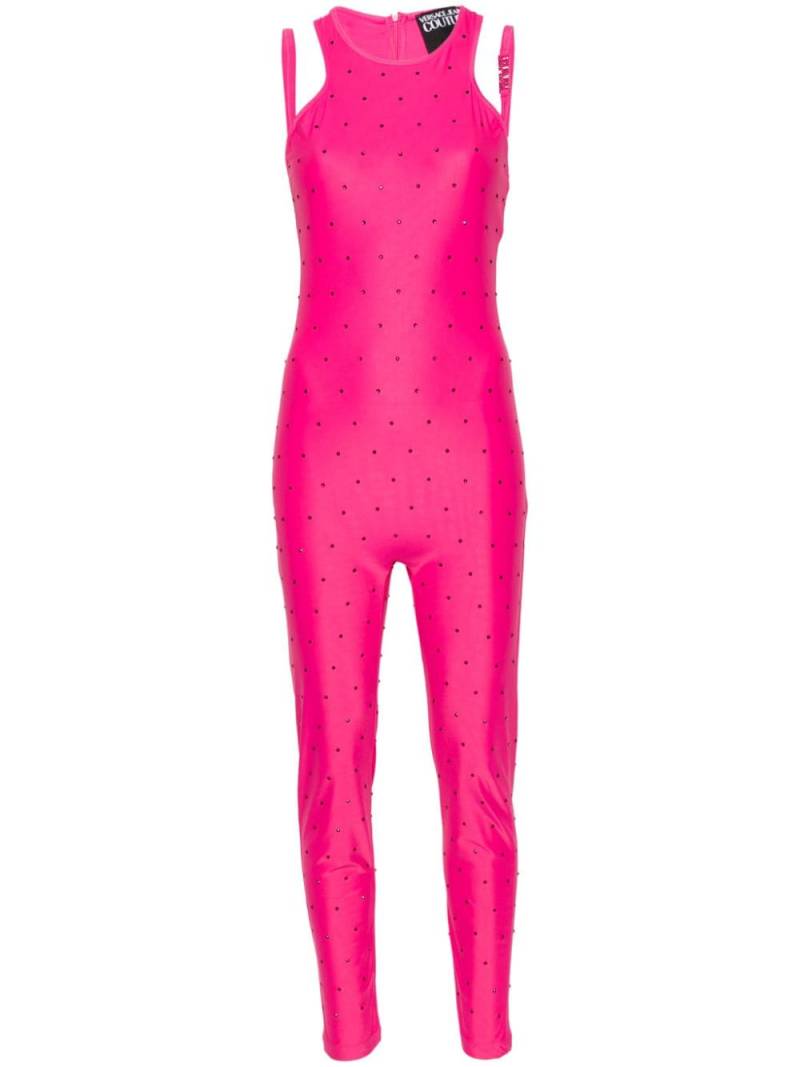 Versace Jeans Couture crystal-embellished halterneck jumpsuit - Pink von Versace Jeans Couture