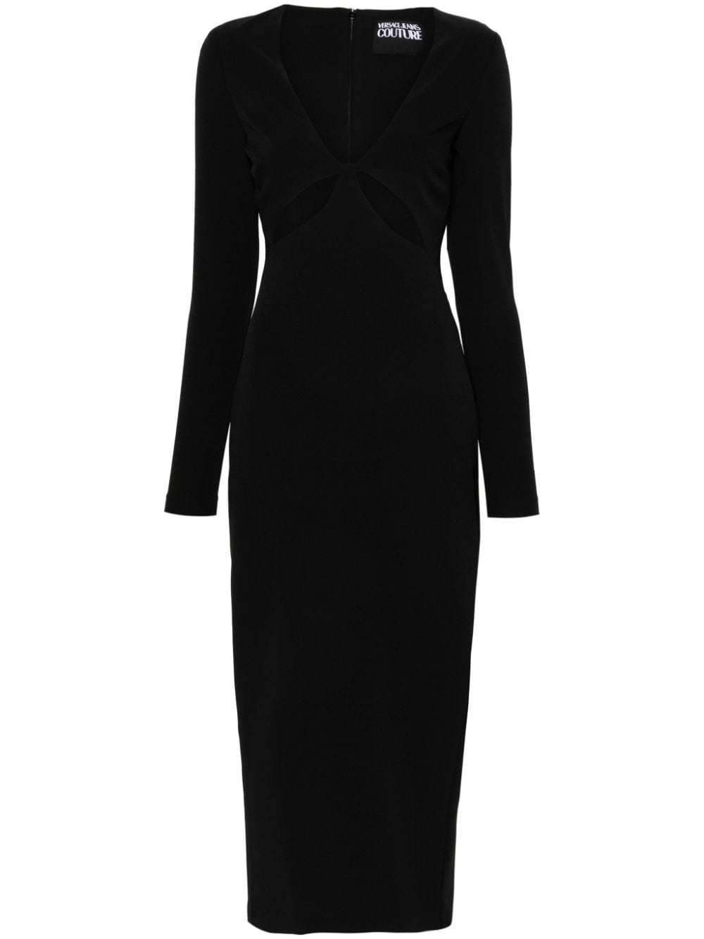 Versace Jeans Couture cut-out crepe midi dress - Black von Versace Jeans Couture