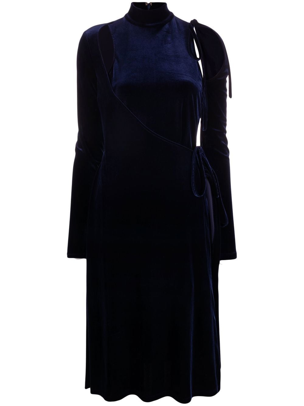 Versace Jeans Couture cut-out velvet wrap dress - Blue von Versace Jeans Couture