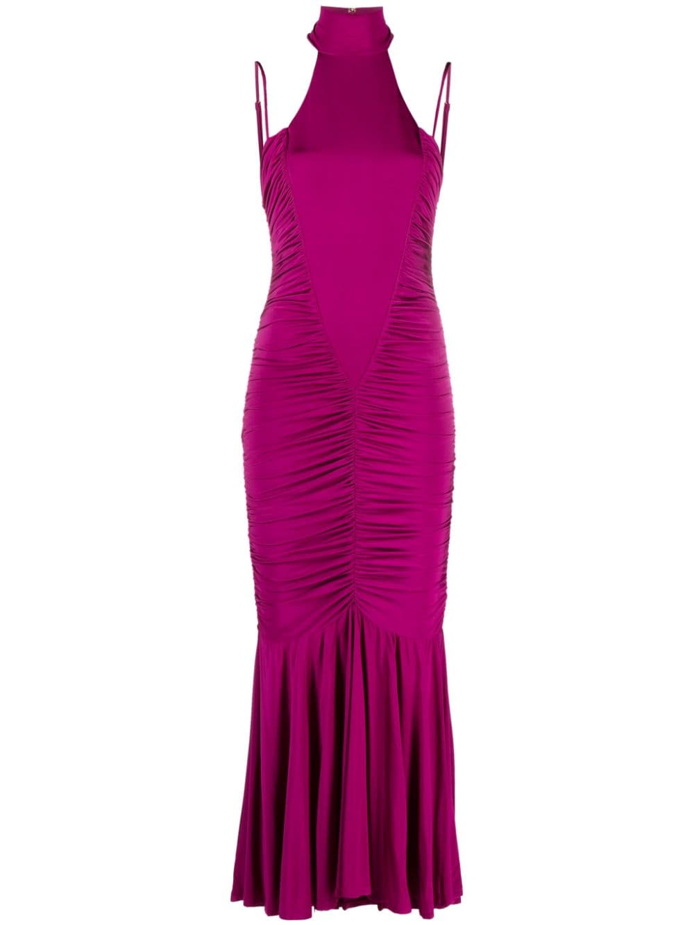 Versace Jeans Couture draped halterneck maxi dress - Purple von Versace Jeans Couture