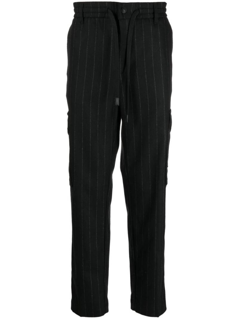 Versace Jeans Couture drawstring-waist striped trousers - Black von Versace Jeans Couture