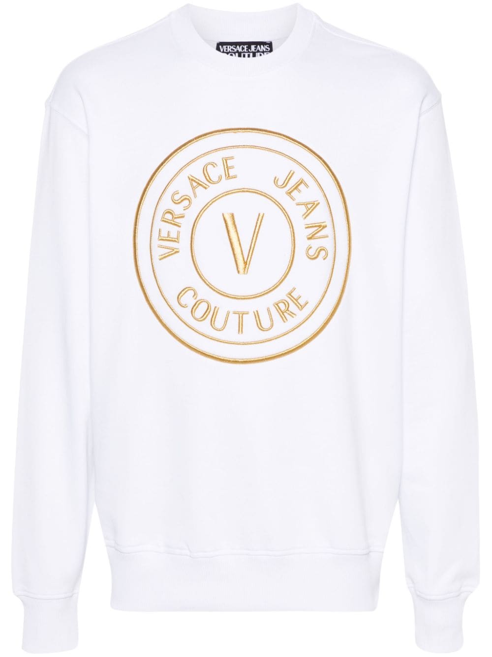 Versace Jeans Couture embroidered-logo cotton sweatshirt - White von Versace Jeans Couture